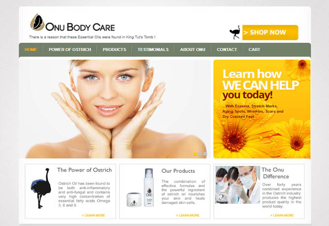 Onu Body Care site thumbnail